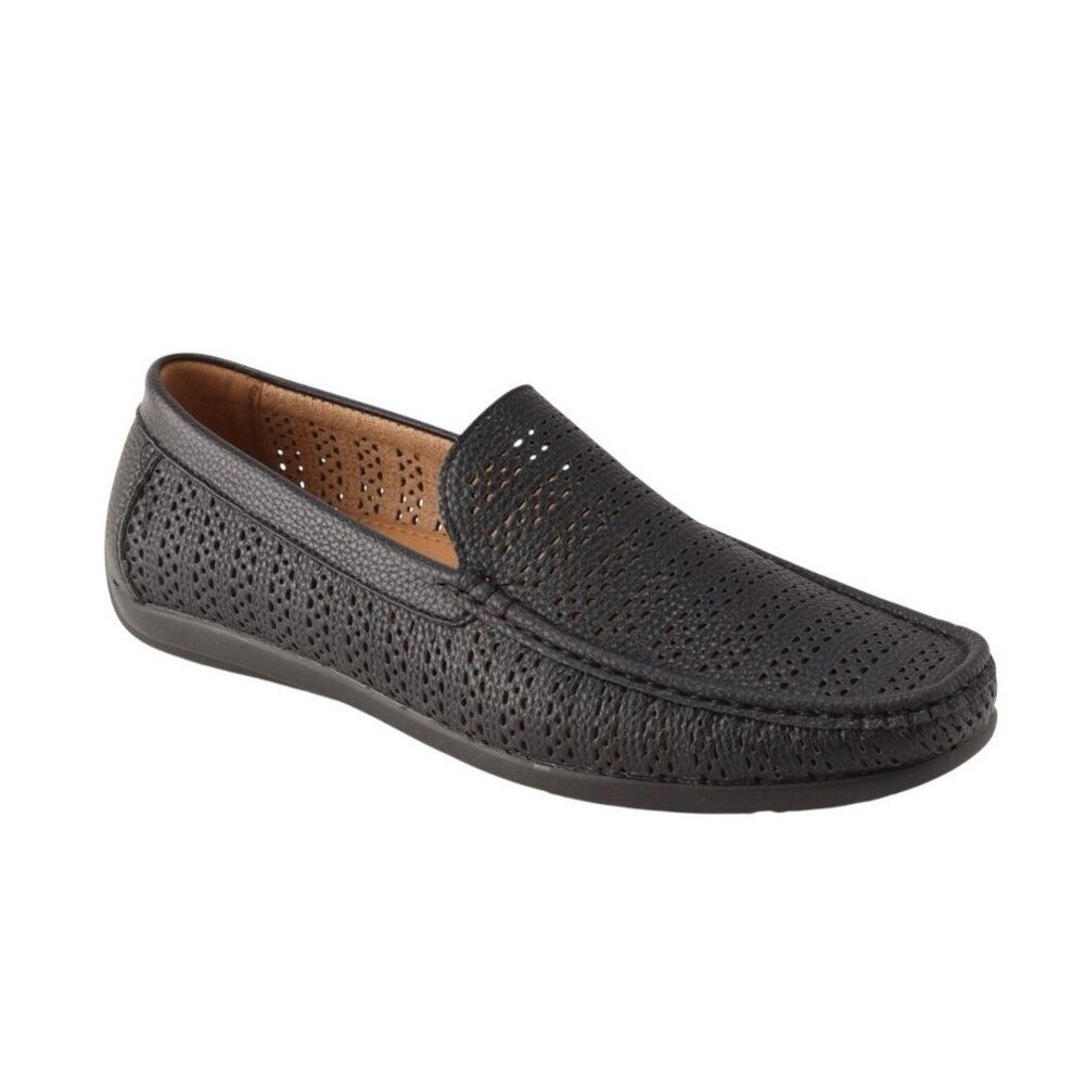 Montique Men's Black Weave Pattern Fashion Loafers Shoes Size 10.5  S22 - Picture 3 of 5